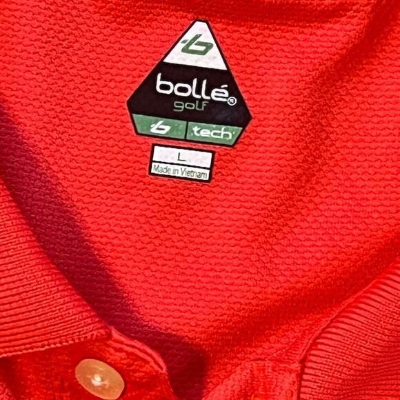 Bolle Golf Orange Men's Polo. Size Large - Picture 3 of 6